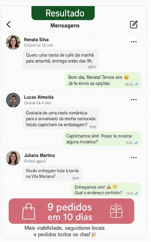 Print real de resultado no Direct, Cestas & Afetos