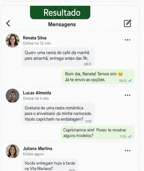 Print real de conversas no Direct gerando pedidos